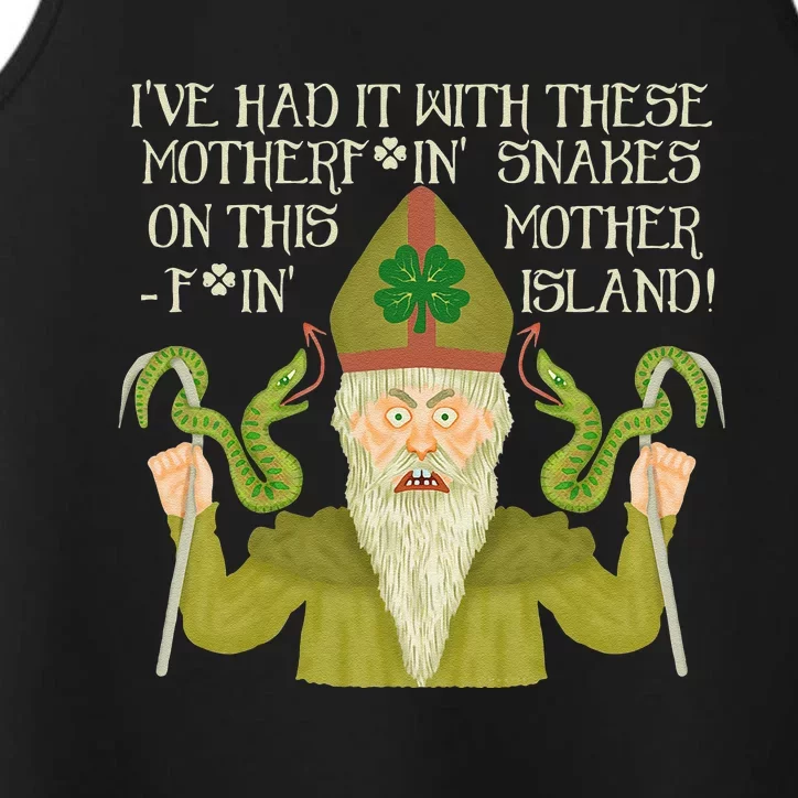 Funny Saint Patrick's Day Snakes Joke Green Irish Performance Tank