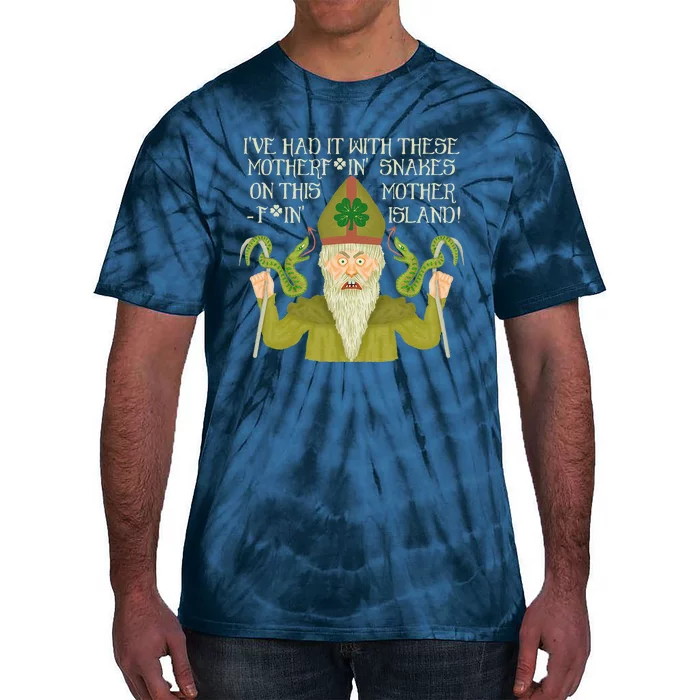 Funny Saint Patrick's Day Snakes Joke Green Irish Tie-Dye T-Shirt