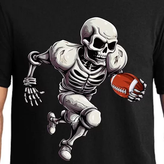 Football Skeleton Playing Football Halloween Skull Lover Pajama Set