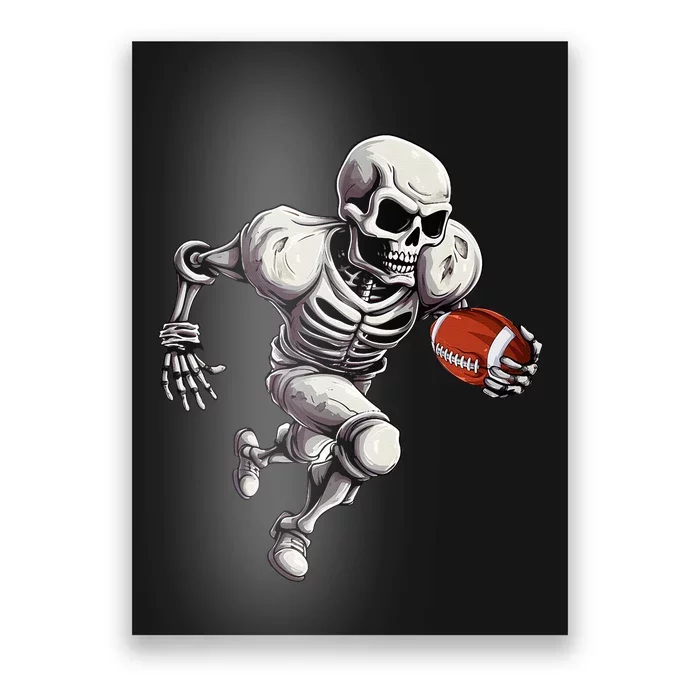 Football Skeleton Playing Football Halloween Skull Lover Poster