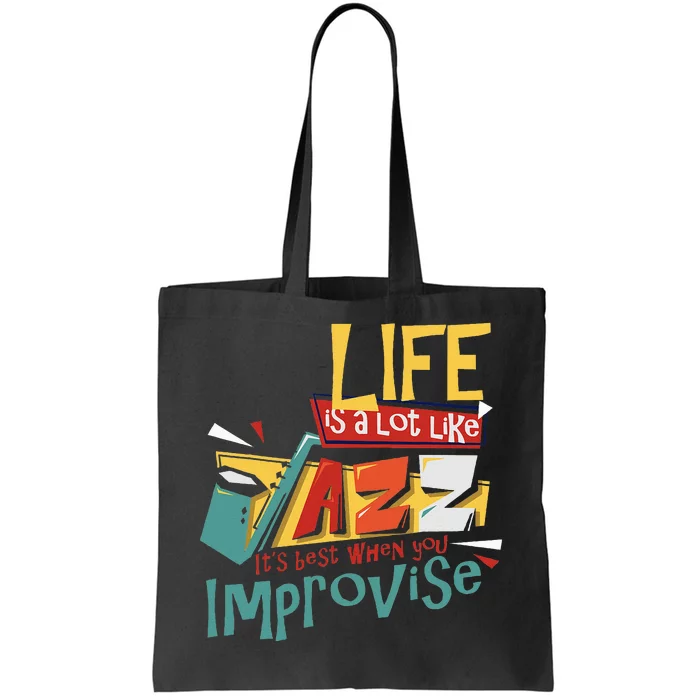 Funny Sax Player Gifts Jazz Music Saxophone Tote Bag