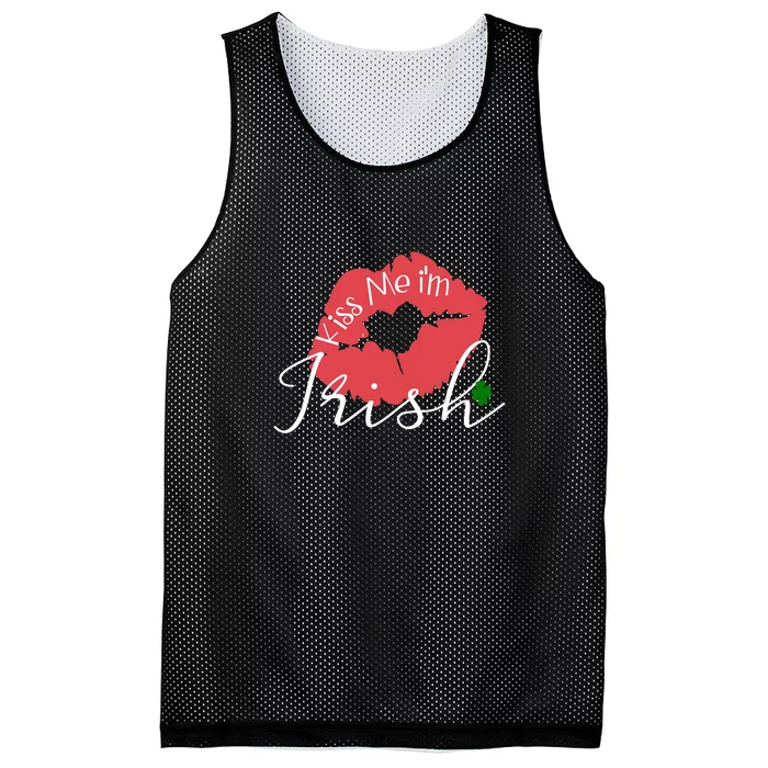 Funny St Patricks Day Outfit For Shenanigan Kiss Me Im Irish Mesh Reversible Basketball Jersey Tank