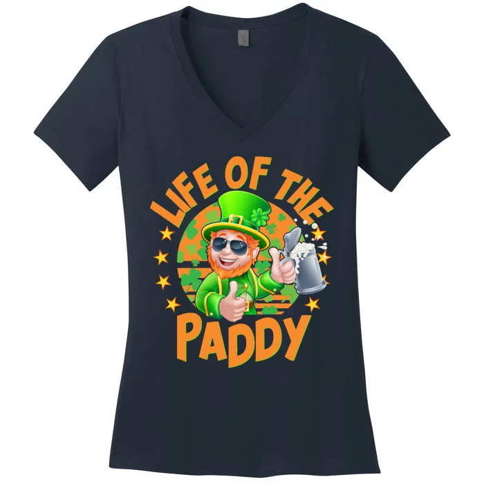 Funny St Patricks Day Life Of The Paddy Leprechaun Beer Women's V-Neck T-Shirt