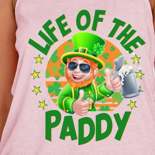 Funny St Patricks Day Life Of The Paddy Leprechaun Beer Women's Knotted Racerback Tank