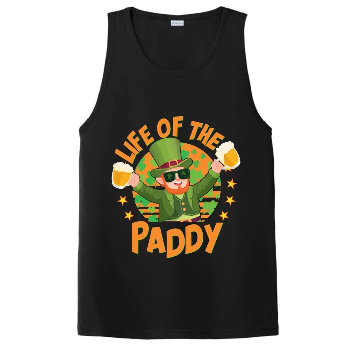 Funny St Patricks Day Life Of The Paddy Leprechaun With Beers Performance Tank