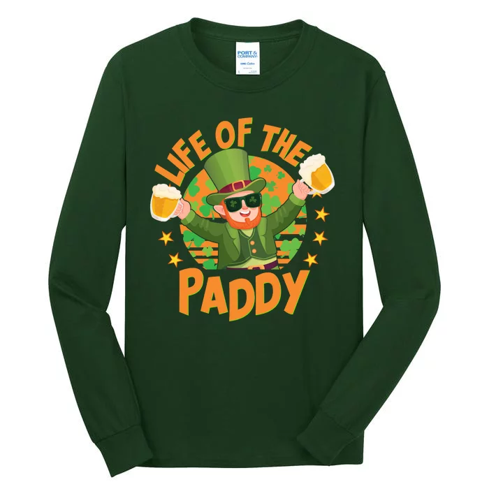 Funny St Patricks Day Life Of The Paddy Leprechaun With Beers Tall Long Sleeve T-Shirt