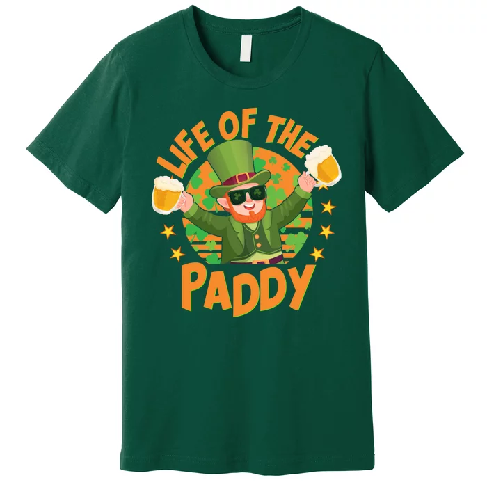 Funny St Patricks Day Life Of The Paddy Leprechaun With Beers Premium T-Shirt