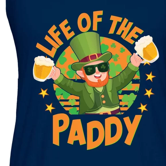 Funny St Patricks Day Life Of The Paddy Leprechaun With Beers Ladies Essential Flowy Tank