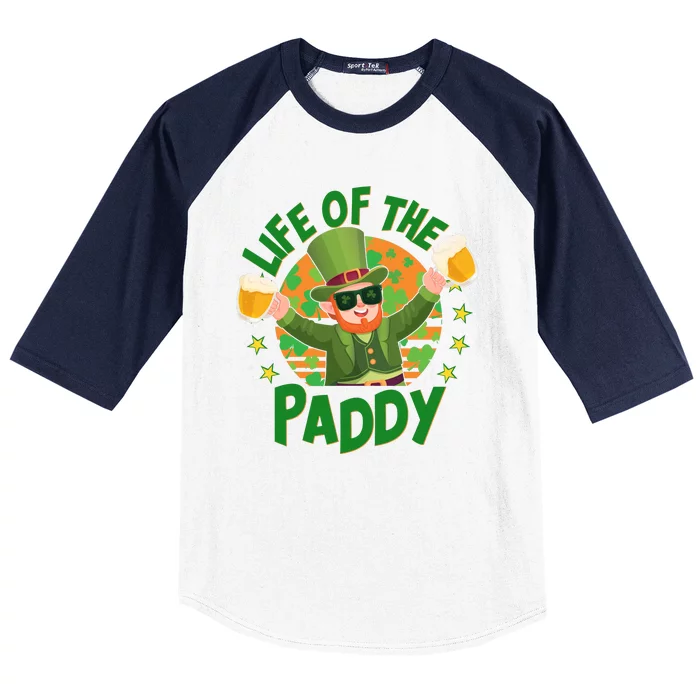 Funny St Patricks Day Life Of The Paddy Leprechaun With Beers Baseball Sleeve Shirt