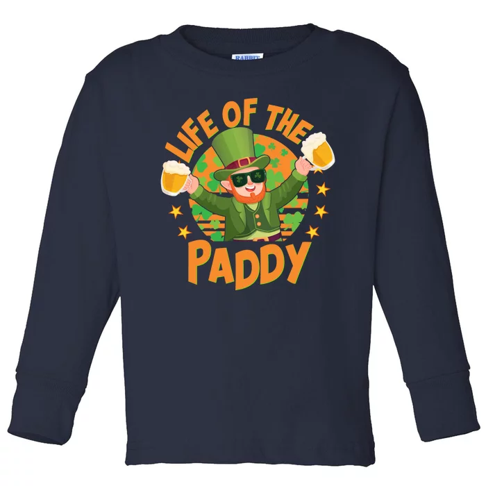 Funny St Patricks Day Life Of The Paddy Leprechaun With Beers Toddler Long Sleeve Shirt