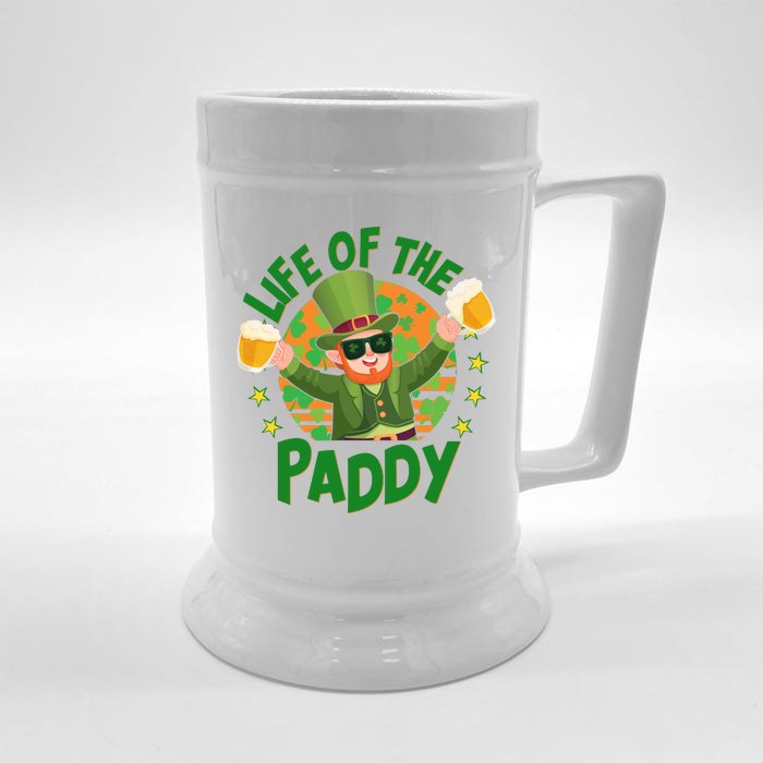 Funny St Patricks Day Life Of The Paddy Leprechaun With Beers Front & Back Beer Stein