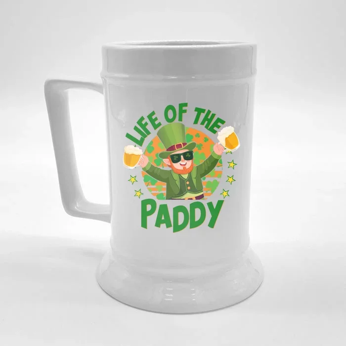 Funny St Patricks Day Life Of The Paddy Leprechaun With Beers Front & Back Beer Stein