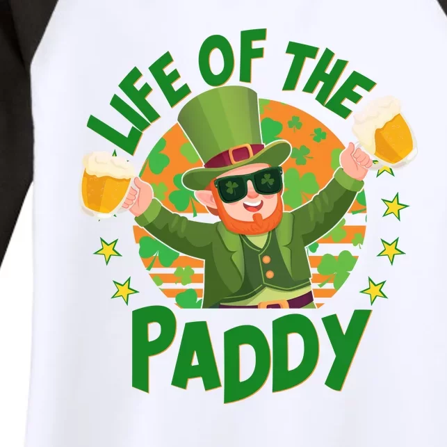 Funny St Patricks Day Life Of The Paddy Leprechaun With Beers Women's Tri-Blend 3/4-Sleeve Raglan Shirt