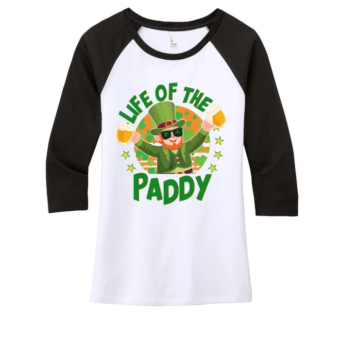 Funny St Patricks Day Life Of The Paddy Leprechaun With Beers Women's Tri-Blend 3/4-Sleeve Raglan Shirt