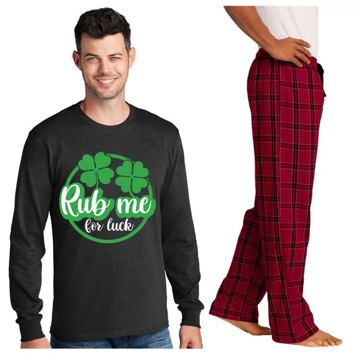 Funny St Patricks Day Rub Me For Luck Long Sleeve Pajama Set