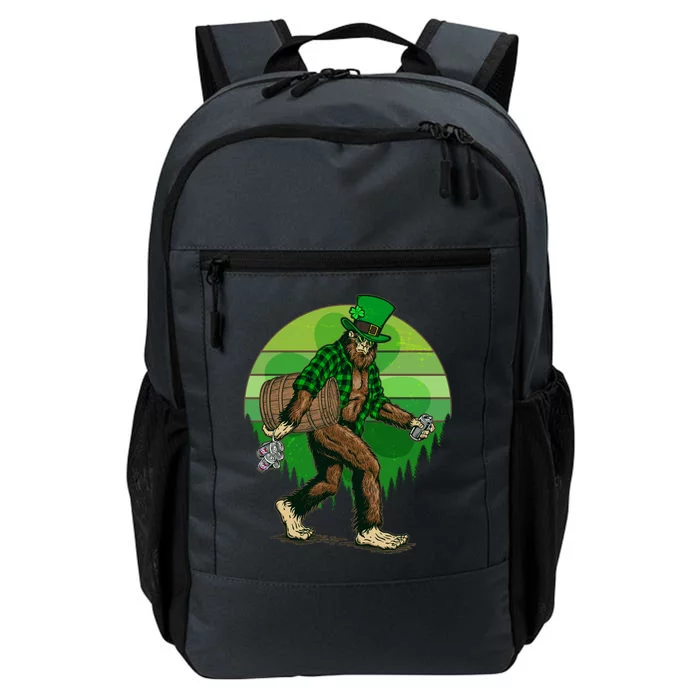 Funny St Patrick's Day Leprechaun Sasquatch With Beer Daily Commute Backpack