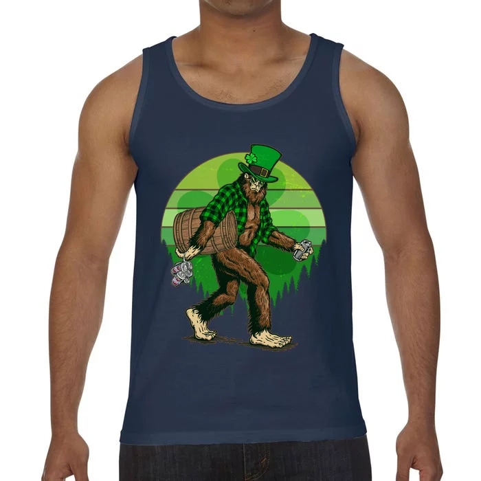 Funny St Patrick's Day Leprechaun Sasquatch With Beer Comfort Colors® Tank Top