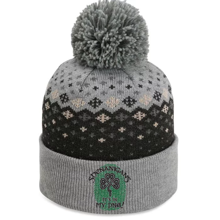 Funny St Patrick's Day Shenanigans It's In My DNA Fingerprint The Baniff Cuffed Pom Beanie