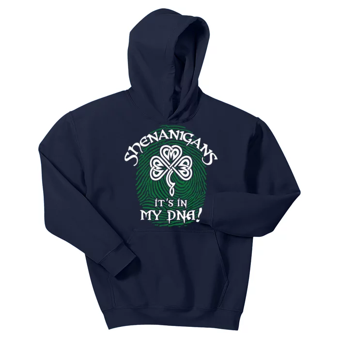 Funny St Patrick's Day Shenanigans It's In My DNA Fingerprint Kids Hoodie