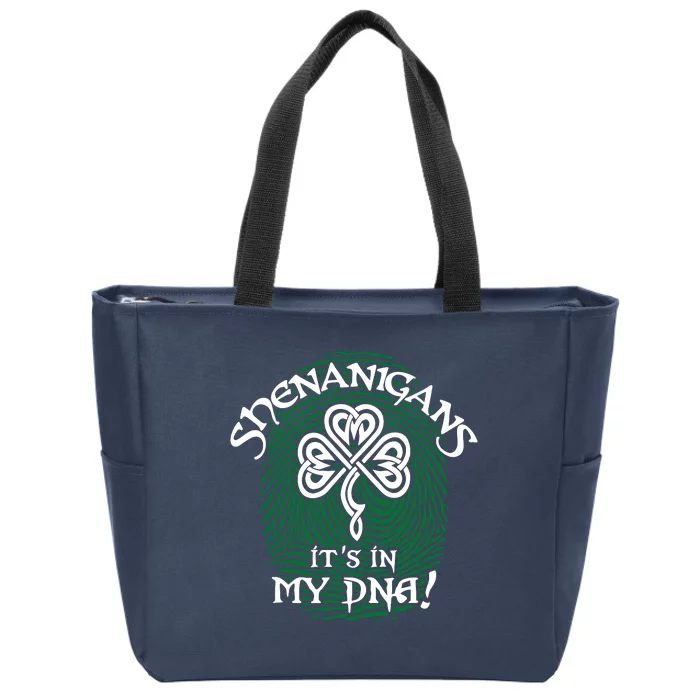 Funny St Patrick's Day Shenanigans It's In My DNA Fingerprint Zip Tote Bag