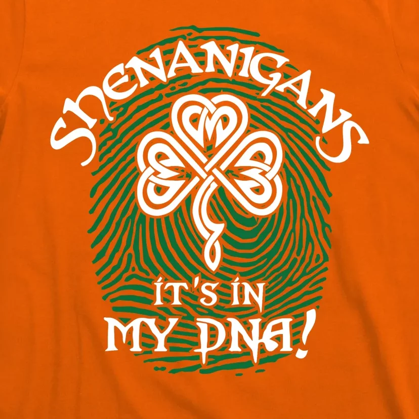 Funny St Patrick's Day Shenanigans It's In My DNA Fingerprint T-Shirt