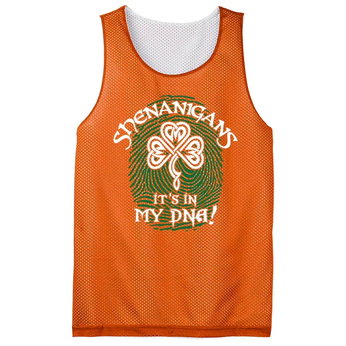 Funny St Patrick's Day Shenanigans It's In My DNA Fingerprint Mesh Reversible Basketball Jersey Tank