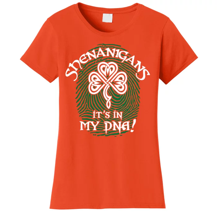 Funny St Patrick's Day Shenanigans It's In My DNA Fingerprint Women's T-Shirt