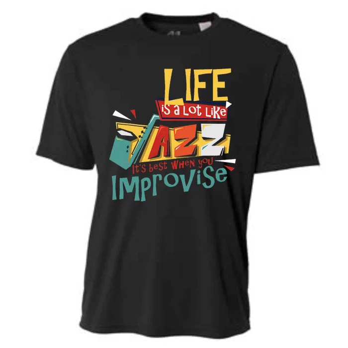 Funny Sax Player Gifts Jazz Music Saxophone Cooling Performance Crew T-Shirt