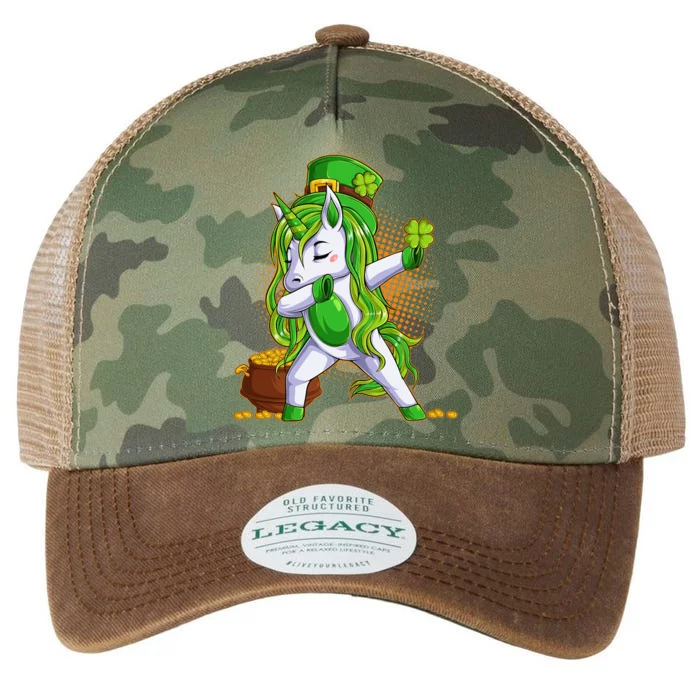 Funny St Patricks Dabbing Leprechaun Unicorn Legacy Tie Dye Trucker Hat