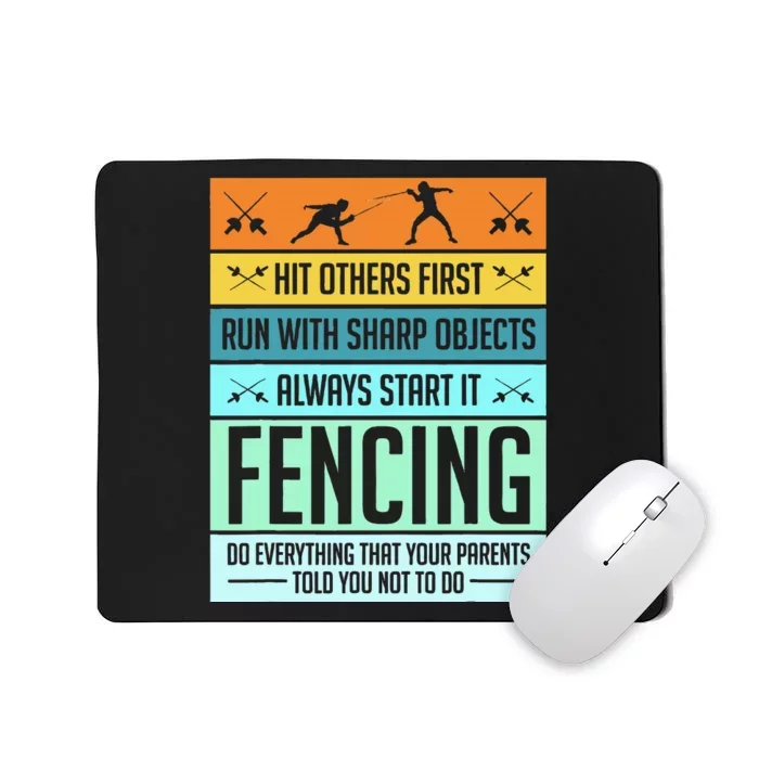 Fencing Sport Pun Mousepad