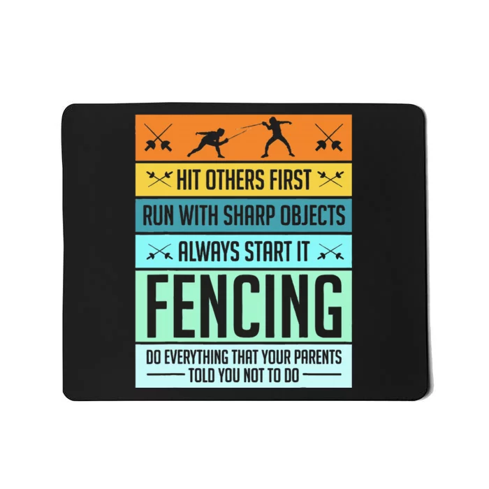 Fencing Sport Pun Mousepad