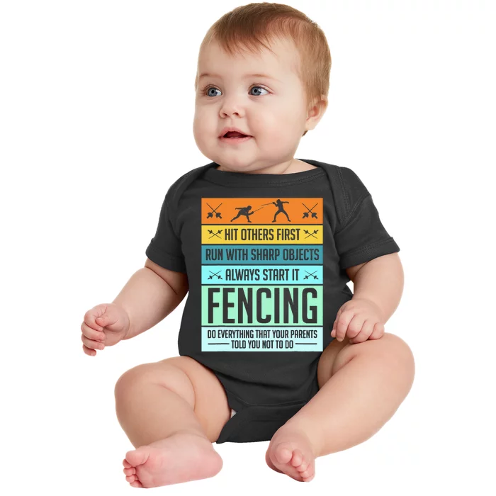 Fencing Sport Pun Baby Bodysuit