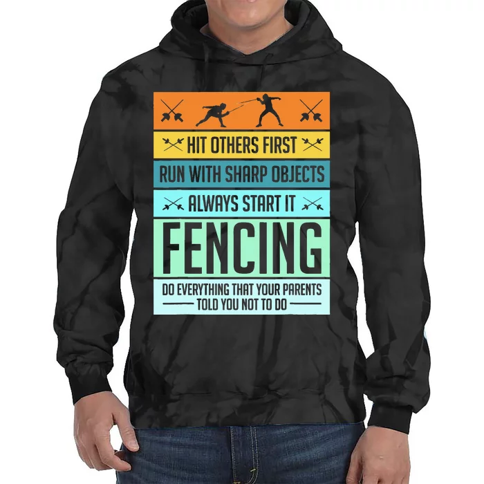 Fencing Sport Pun Tie Dye Hoodie