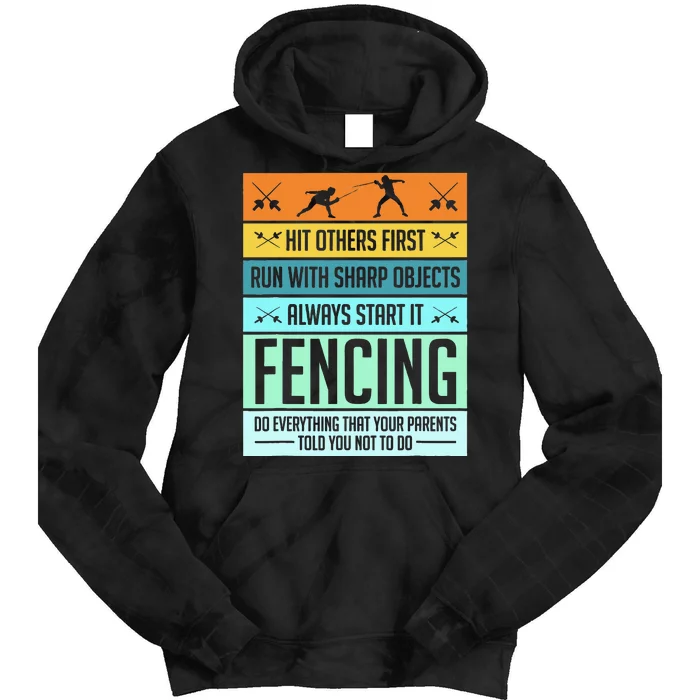 Fencing Sport Pun Tie Dye Hoodie