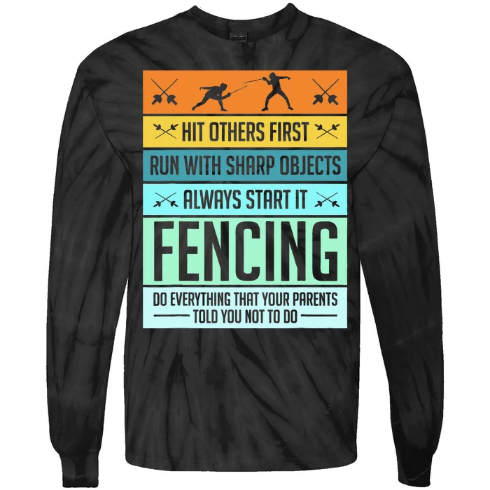 Fencing Sport Pun Tie-Dye Long Sleeve Shirt