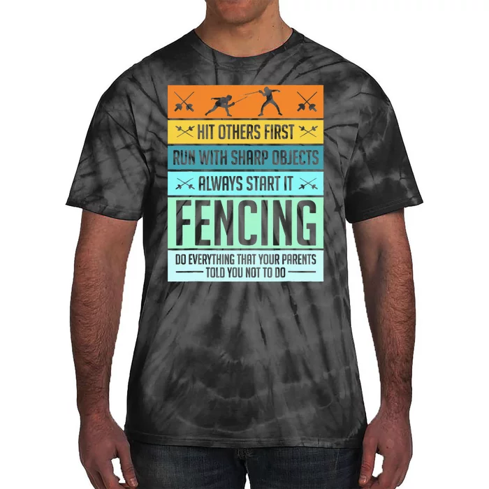 Fencing Sport Pun Tie-Dye T-Shirt