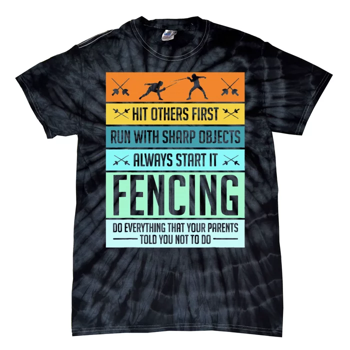 Fencing Sport Pun Tie-Dye T-Shirt