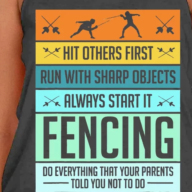 Fencing Sport Pun Women's Knotted Racerback Tank