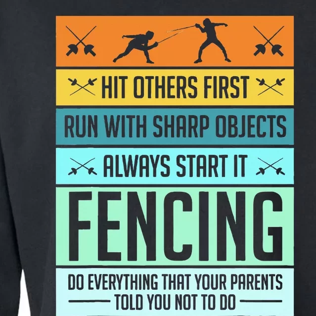 Fencing Sport Pun Cropped Pullover Crew