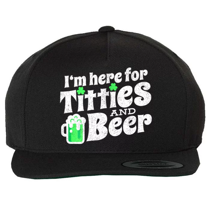 Funny St Patricks Day Titties And Beer Gift Wool Snapback Cap