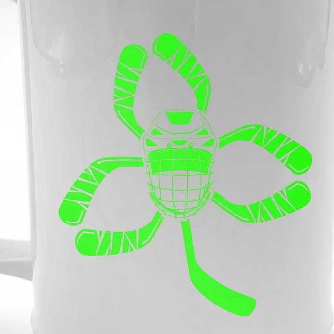 Funny St Patrick's Day Hockey Shamrock Front & Back Beer Stein