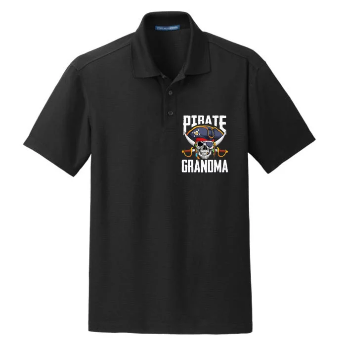 Family Skull Pirate Grandma Jolly Roger Crossbones Flag Dry Zone Grid Performance Polo