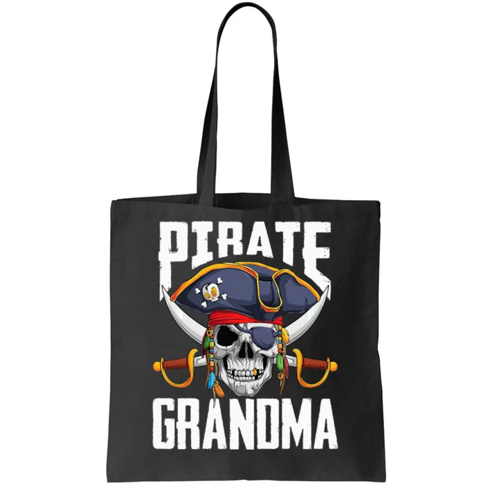 Family Skull Pirate Grandma Jolly Roger Crossbones Flag Tote Bag