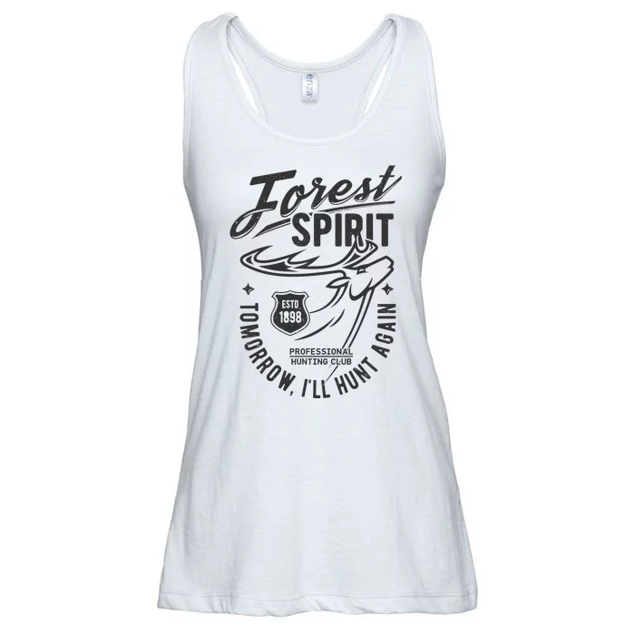 Forest Spirit Professional Hunting Club Tomorrow I'll Hunt Again Ladies Essential Flowy Tank