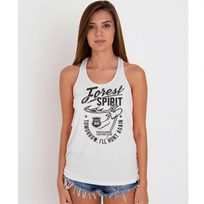 Forest Spirit Professional Hunting Club Tomorrow I'll Hunt Again Women's Knotted Racerback Tank