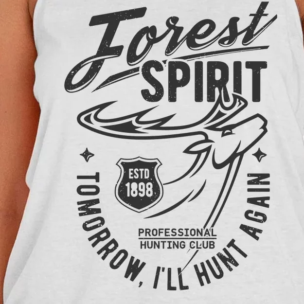 Forest Spirit Professional Hunting Club Tomorrow I'll Hunt Again Women's Knotted Racerback Tank