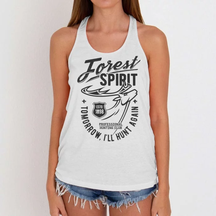 Forest Spirit Professional Hunting Club Tomorrow I'll Hunt Again Women's Knotted Racerback Tank