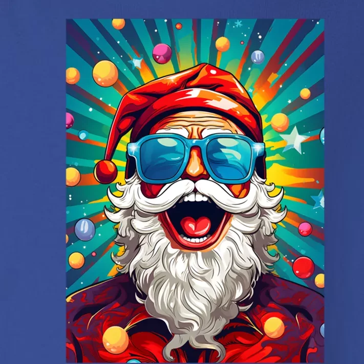 Funny Santa Pop Art Retro Vintage Christmas Motif Cute Gift Toddler Long Sleeve Shirt