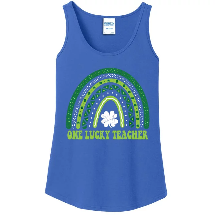 Funny St Patricks Day Cute Gift For Teacher One Lucky Teacher Gift Ladies Essential Tank