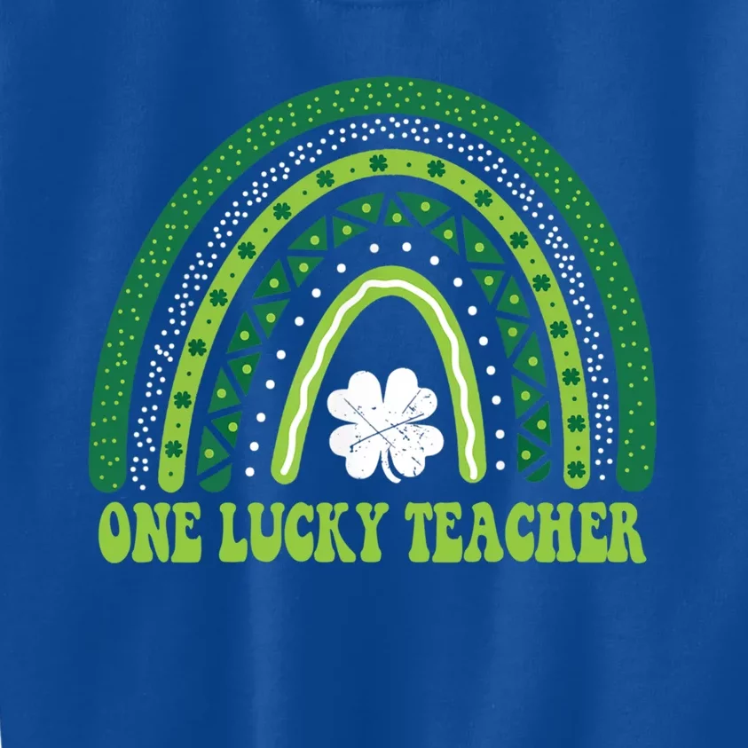 Funny St Patricks Day Cute Gift For Teacher One Lucky Teacher Gift Kids Sweatshirt